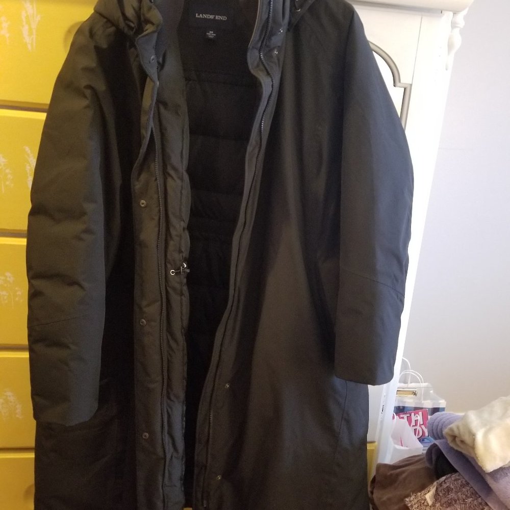 Land's End Womens commuter Down Long Coat